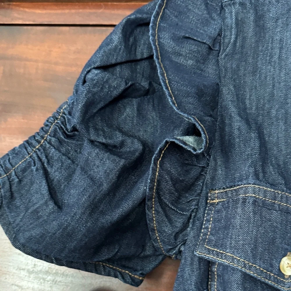 Pilcro Dark Blue Denim Mini Dress - Picture 2 of 8